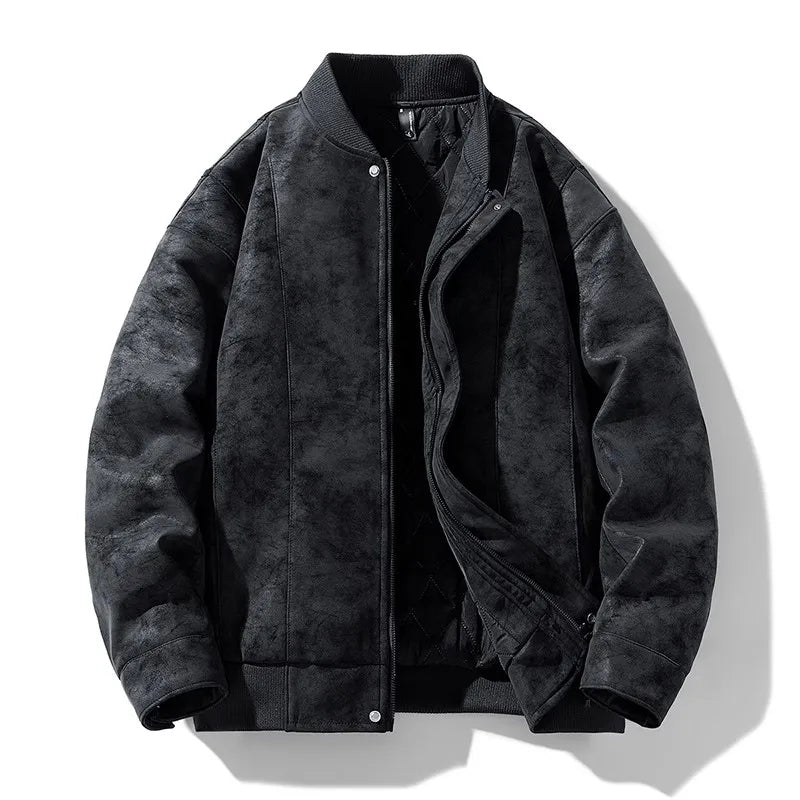 Quinlan Men's Suede Bomber Jacket