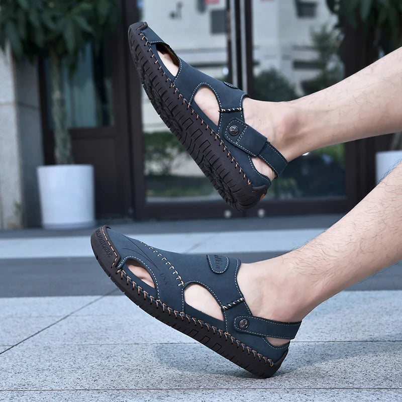 Cordovan Genuine Leather Fisherman Sandals