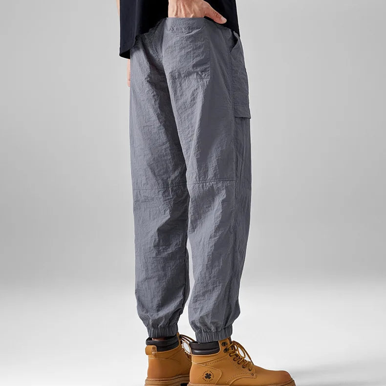 Everett Nylon Joggers with Elastic Waistband