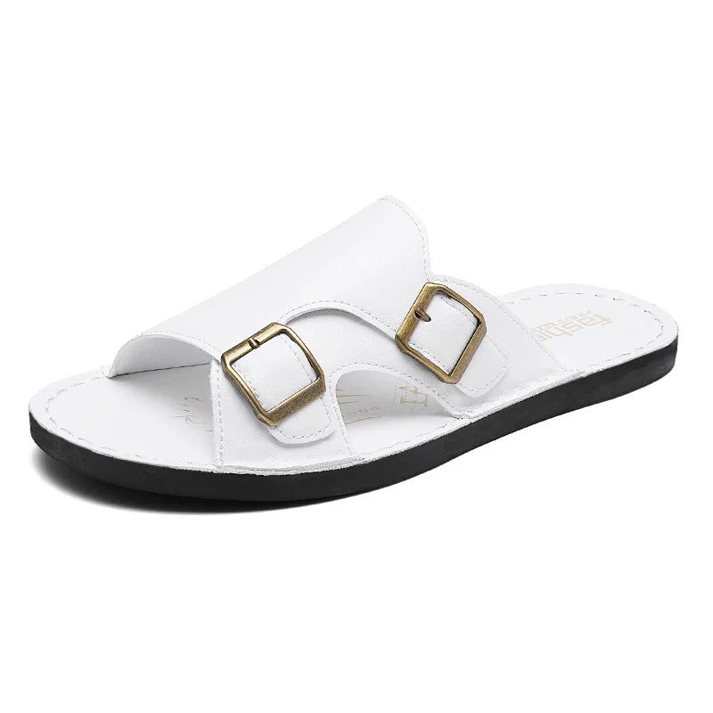 Holland Leather Buckle Slide Sandals
