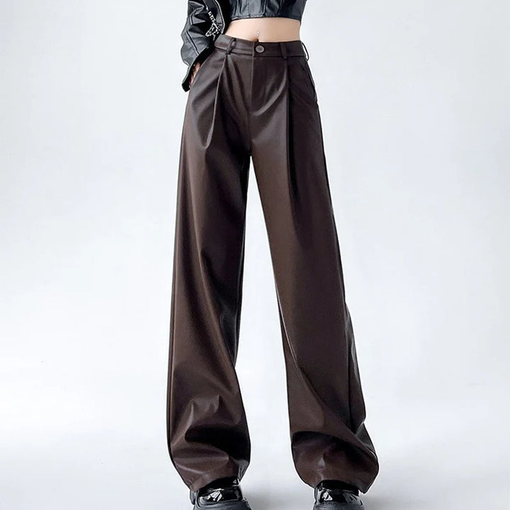 Ashby Women's Deep Pleat Faux Leather Trousers