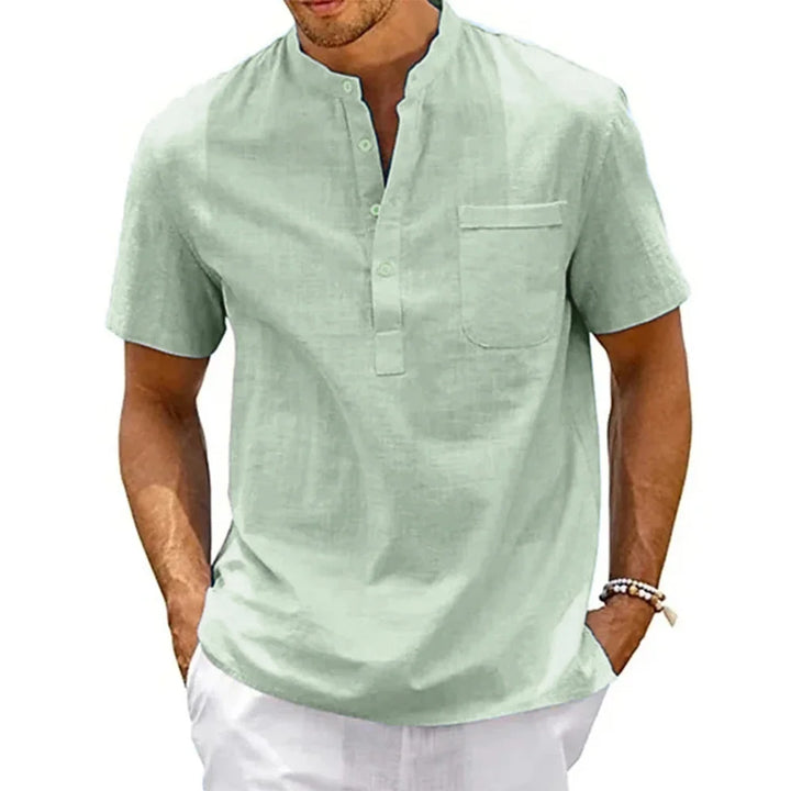 Vance Men's Linen Henley Shirt