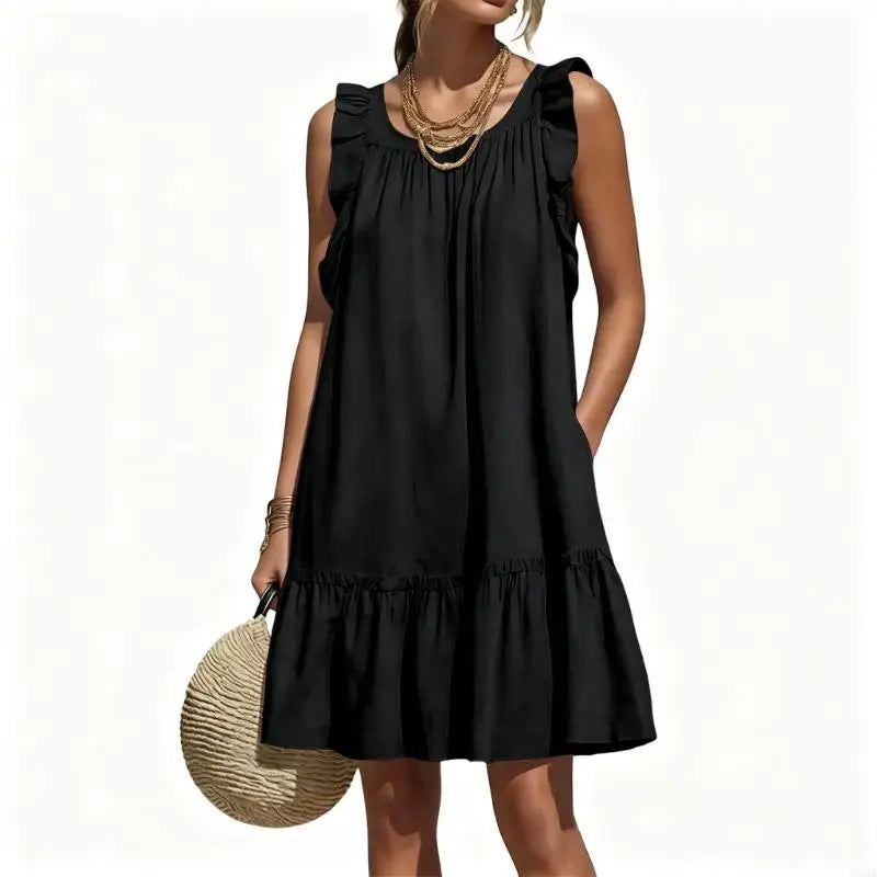 Solene Sleeveless Ruffle Tiered Dress