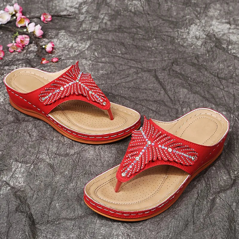 Calypso Rhinestone Wedge Sandals