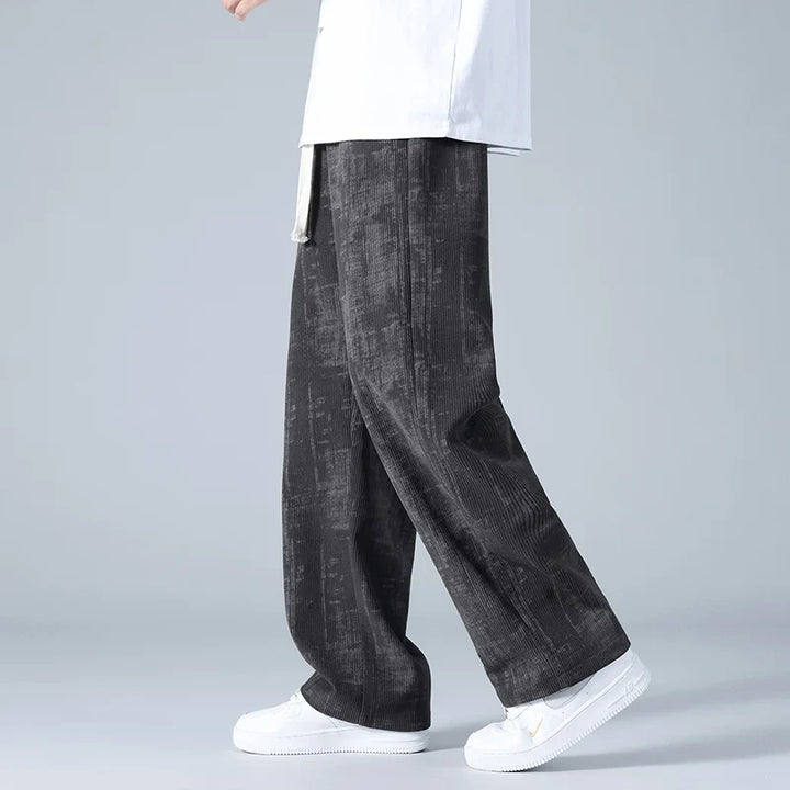 Vellova Men's Corduroy Wide-Leg Pants