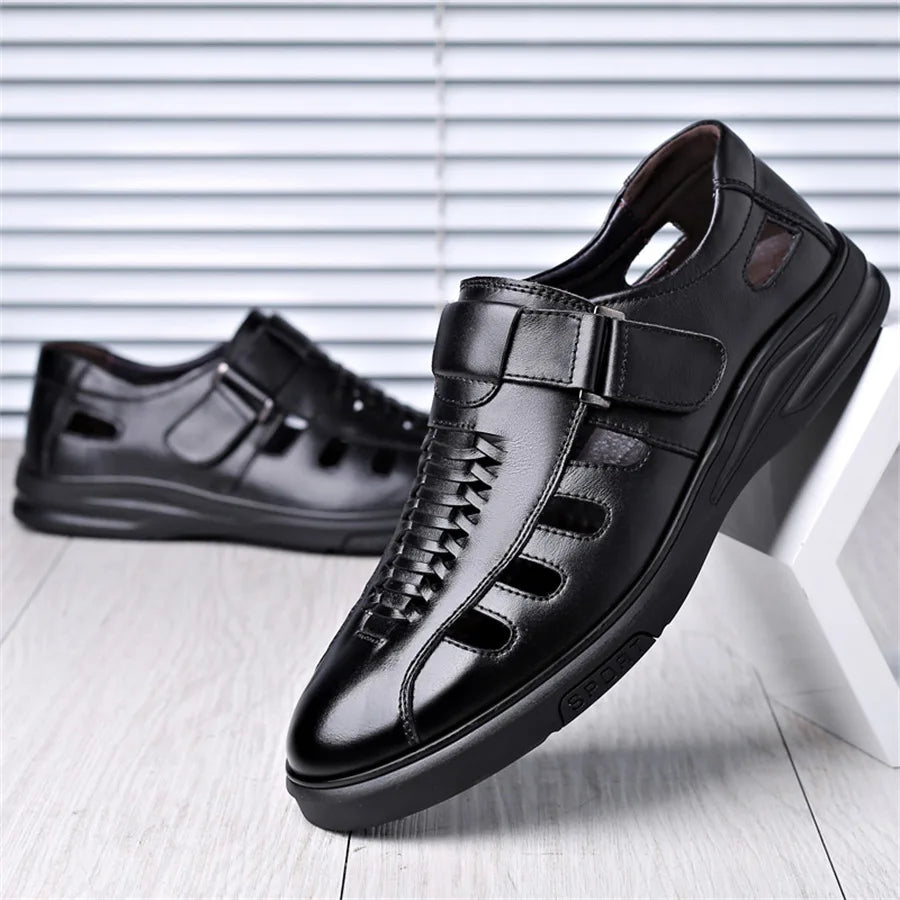 Bennett Closed-Toe Leather Sandals