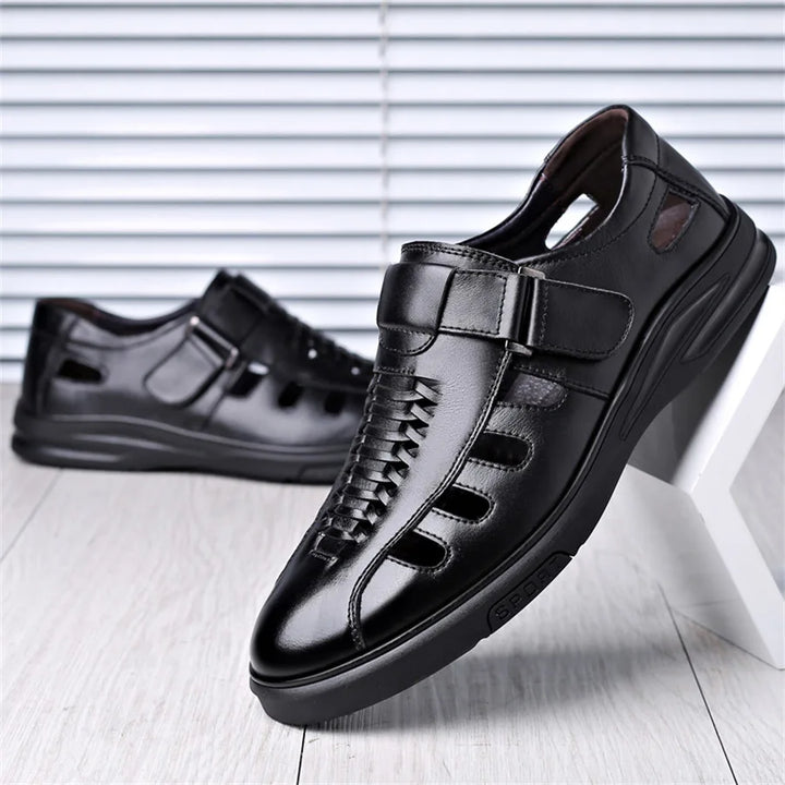 Bennett Closed-Toe Leather Sandals