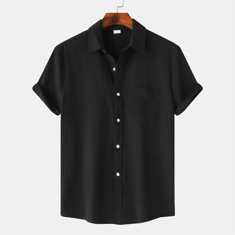 Hawthorne Men's Linen Short Sleeve Button Up Shirt