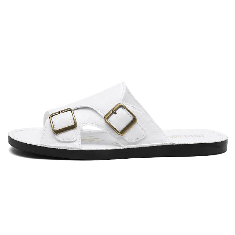 Holland Leather Buckle Slide Sandals