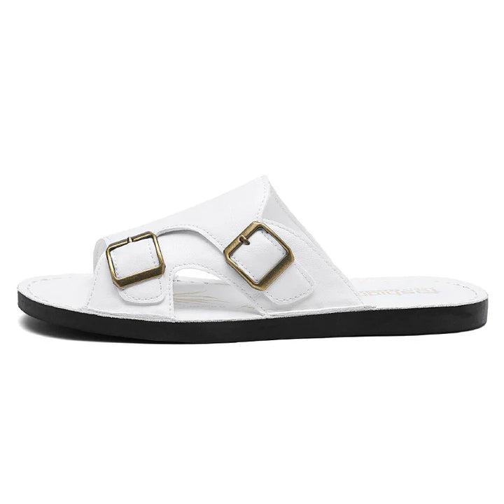 Holland Leather Buckle Slide Sandals
