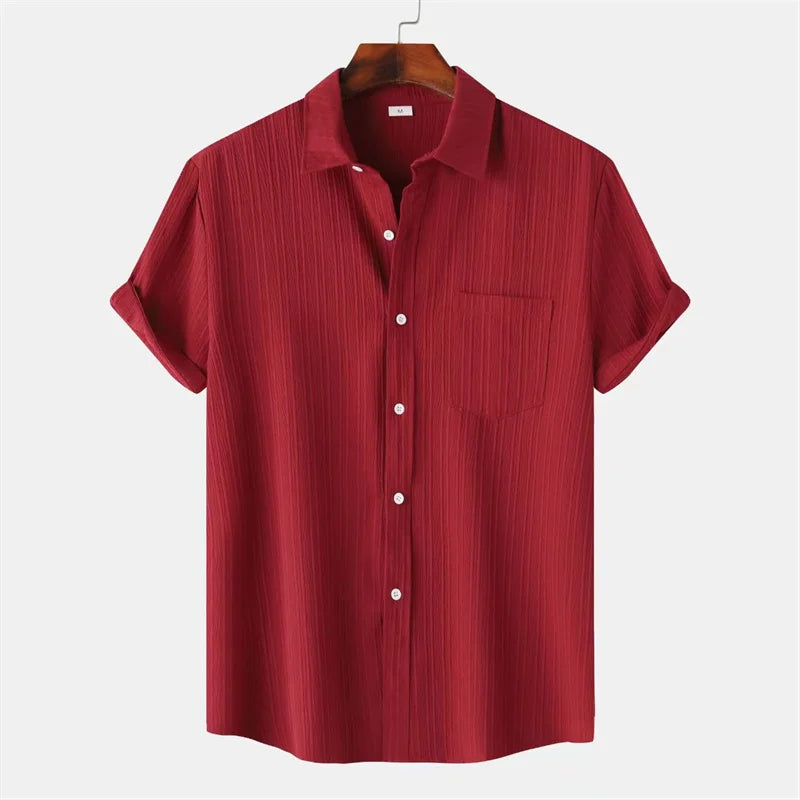 Hawthorne Men's Linen Short Sleeve Button Up Shirt
