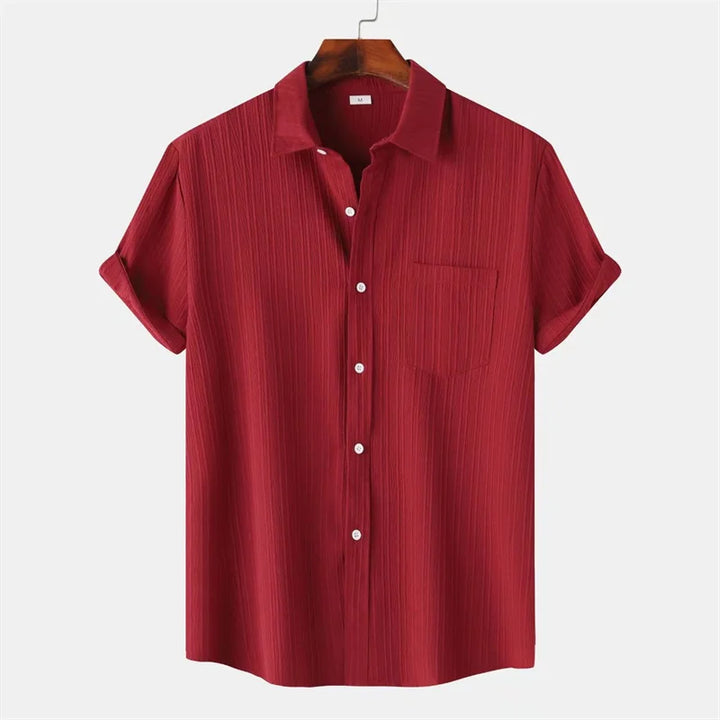 Hawthorne Men's Linen Short Sleeve Button Up Shirt