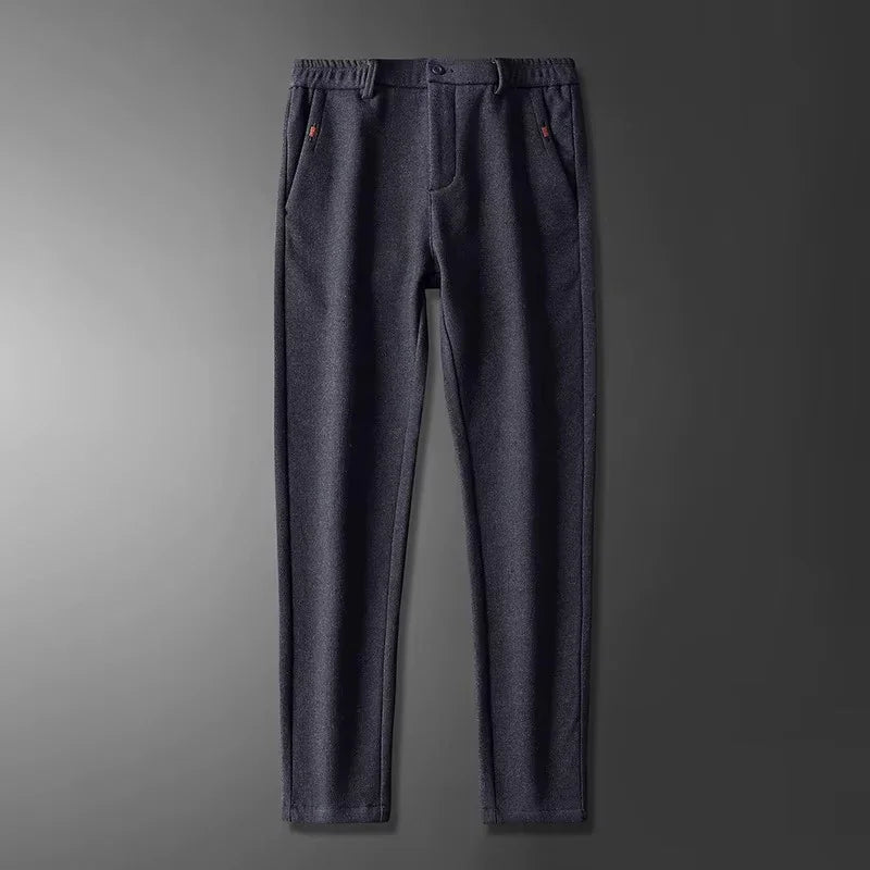 Henderson Slim-Fit Pants in dark grey, featuring soft cotton-bamboo blend for modern, flexible comfort and tailored structure.