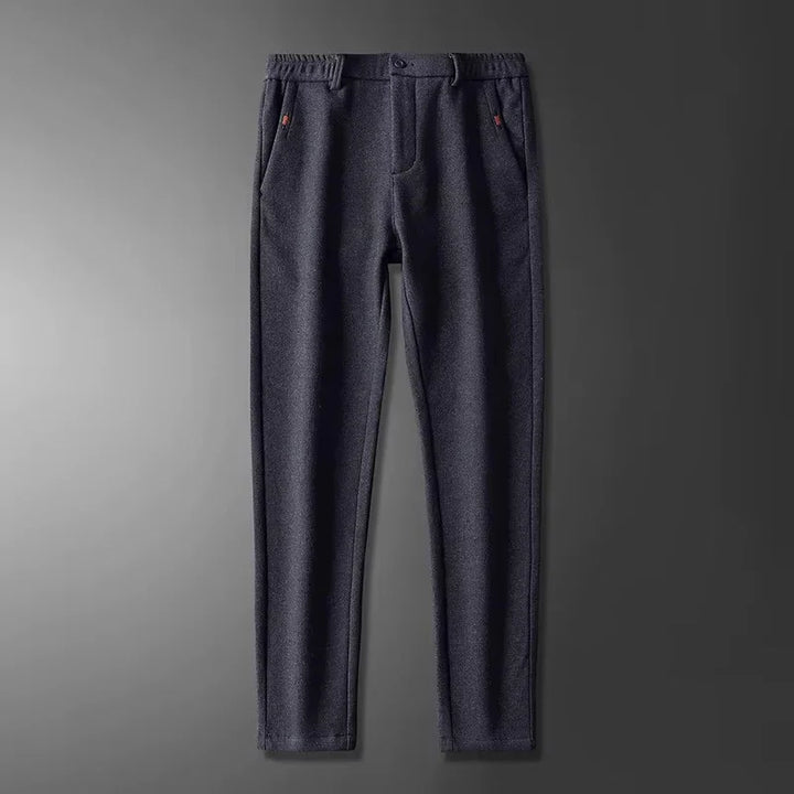 Henderson Slim-Fit Pants in dark grey, featuring soft cotton-bamboo blend for modern, flexible comfort and tailored structure.