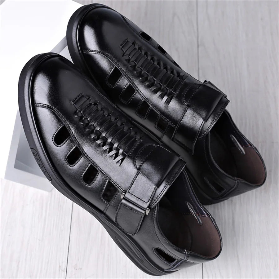 Bennett Closed-Toe Leather Sandals
