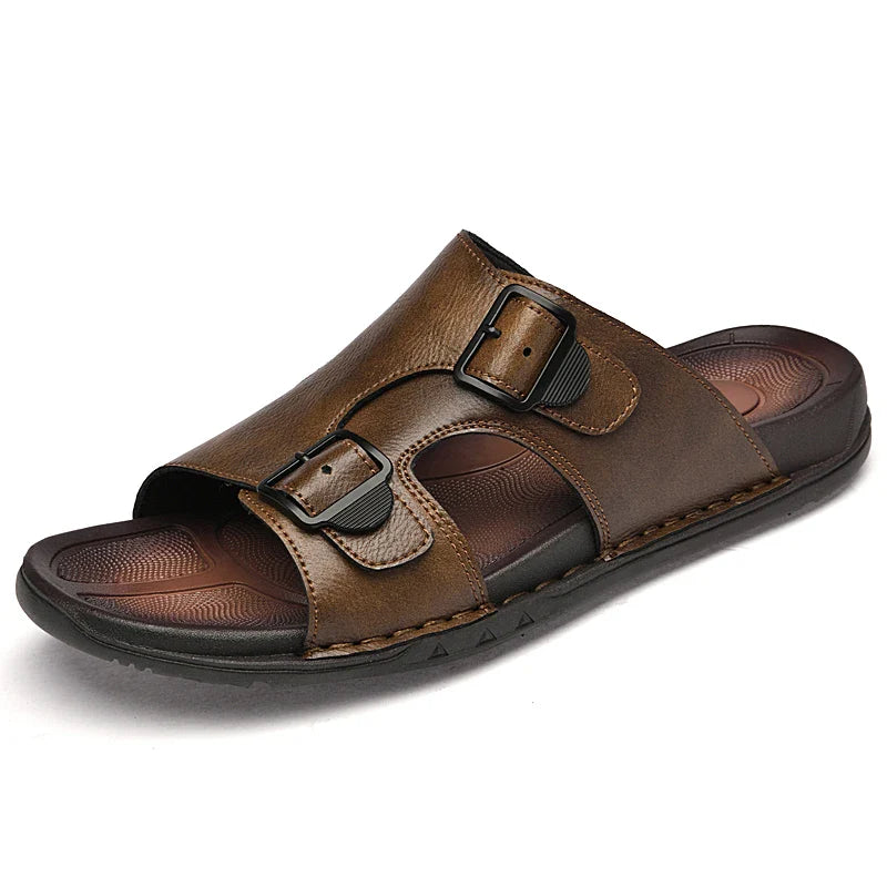 Crews Cowhide Leather Slide Sandals