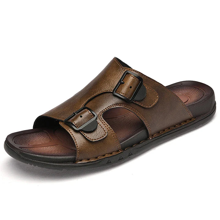 Crews Cowhide Leather Slide Sandals