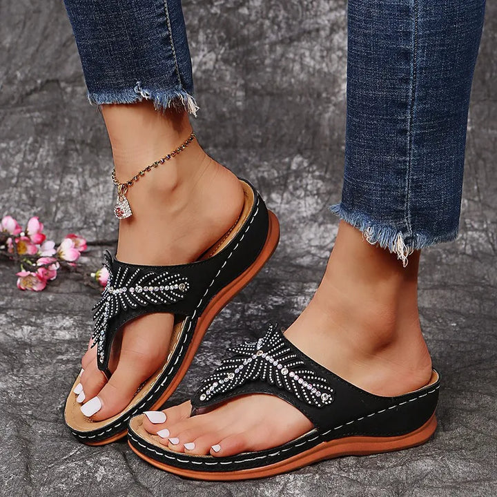 Calypso Rhinestone Wedge Sandals