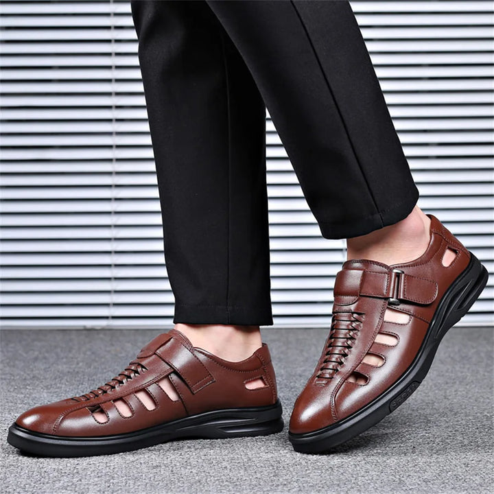 Bennett Closed-Toe Leather Sandals