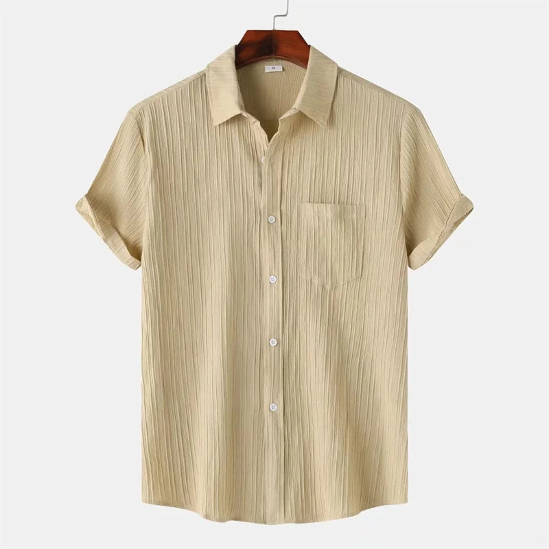 Hawthorne Men's Linen Short Sleeve Button Up Shirt