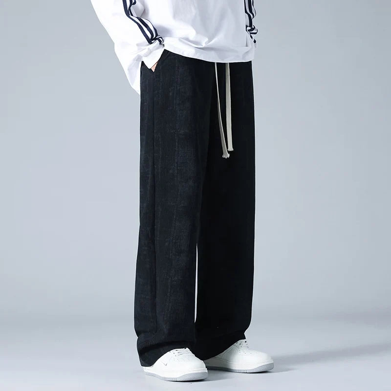 Vellova Men's Corduroy Wide-Leg Pants