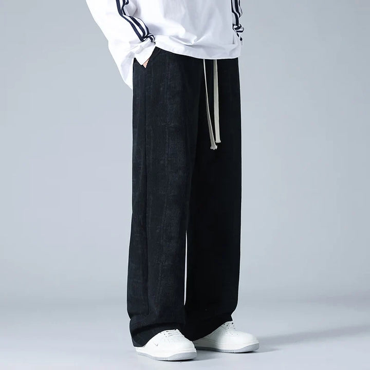 Vellova Men's Corduroy Wide-Leg Pants