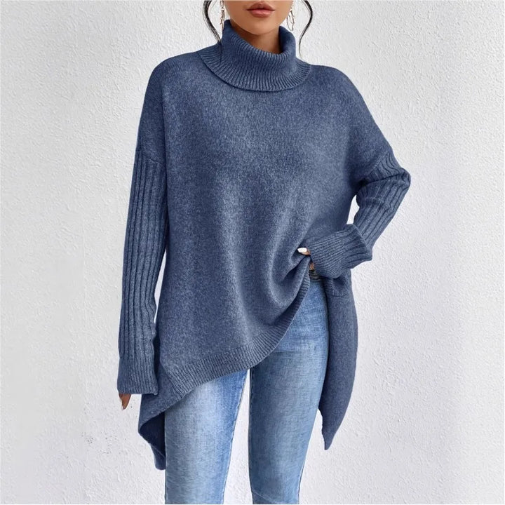 Veyara Oversized Knit Turtleneck Sweater