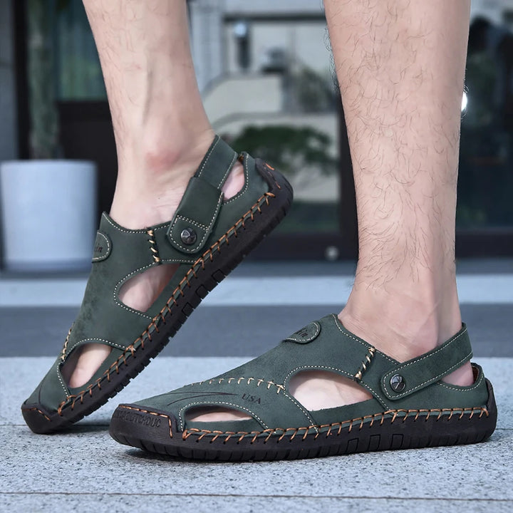 Cordovan Genuine Leather Fisherman Sandals
