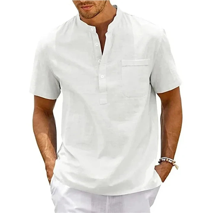 Vance Men's Linen Henley Shirt