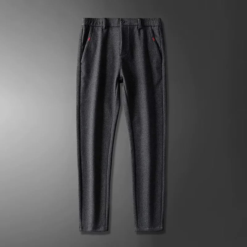 Henderson Slim-Fit Pants in dark gray, featuring a tailored structure and soft cotton-bamboo blend for comfort and style.