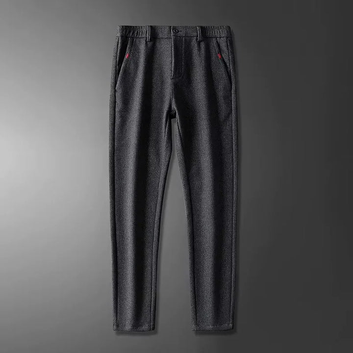 Henderson Slim-Fit Pants in dark gray, featuring a tailored structure and soft cotton-bamboo blend for comfort and style.