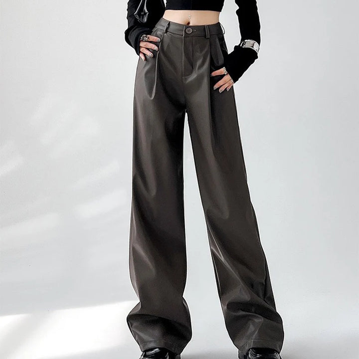 Ashby Women's Deep Pleat Faux Leather Trousers