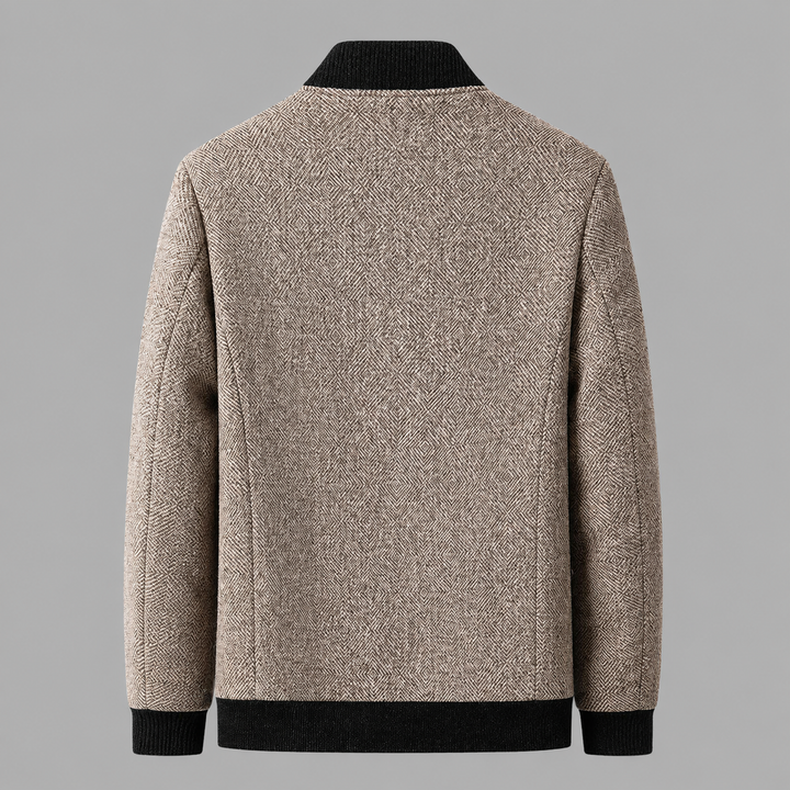 Tallis Wool Herringbone Bomber Jacket