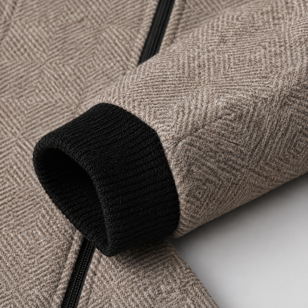 Tallis Wool Herringbone Bomber Jacket