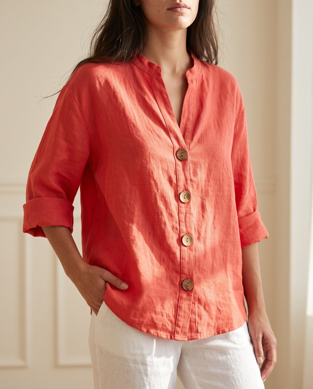 Larkin Button-Front Shirt