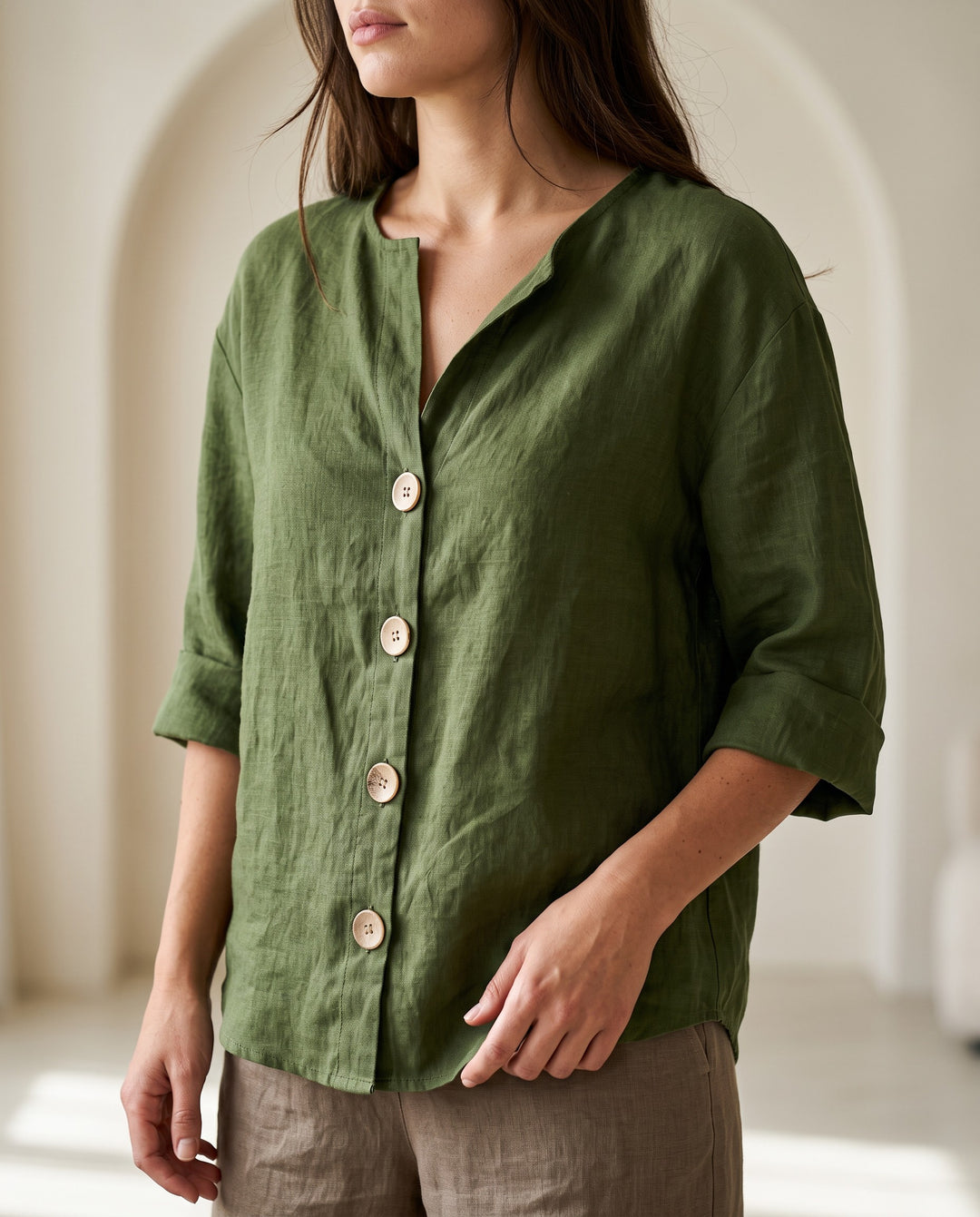 Larkin Button-Front Shirt