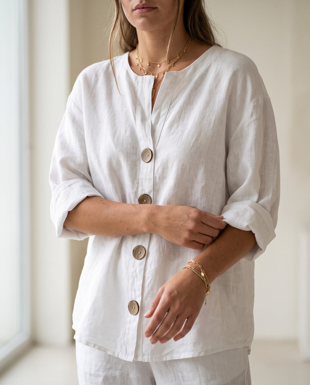 Larkin Button-Front Shirt
