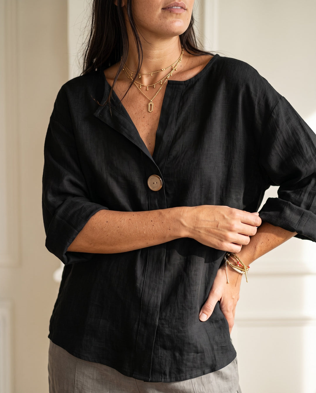 Cassidy Button-Front Blouse