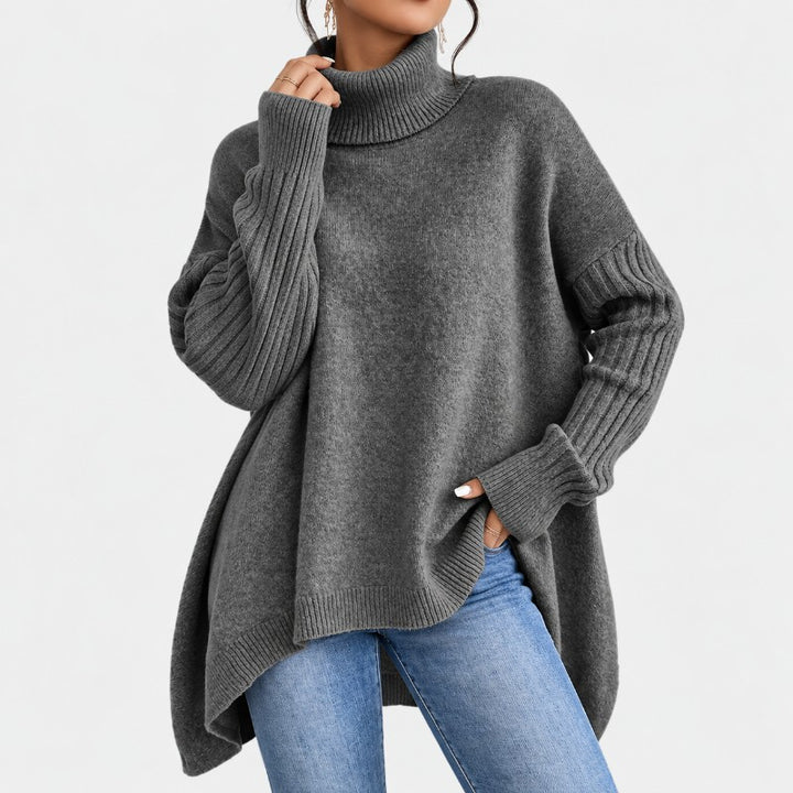 Veyara Oversized Knit Turtleneck Sweater