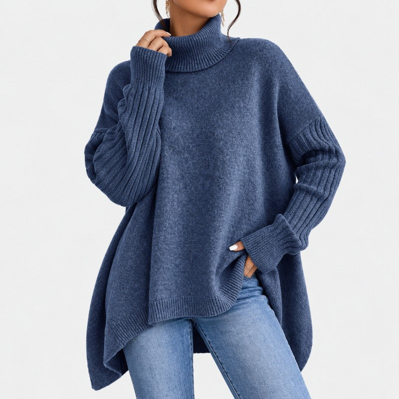 Veyara Oversized Knit Turtleneck Sweater