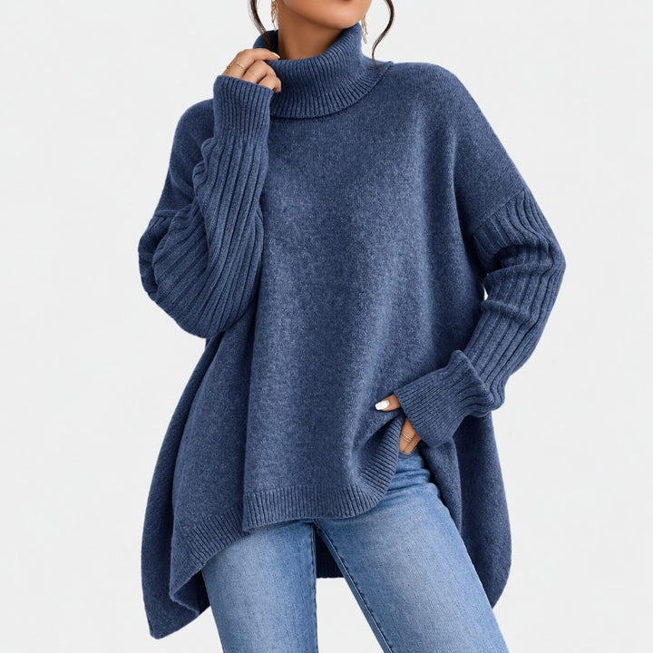 Veyara Oversized Knit Turtleneck Sweater