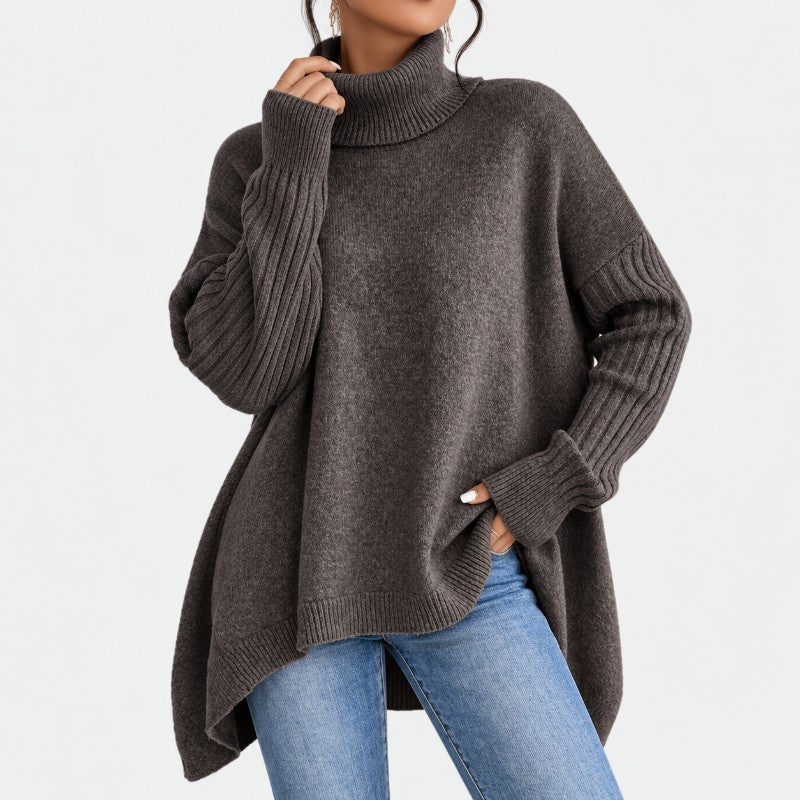 Veyara Oversized Knit Turtleneck Sweater