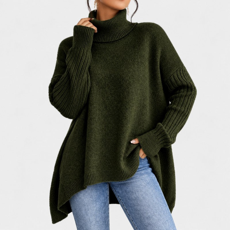 Veyara Oversized Knit Turtleneck Sweater