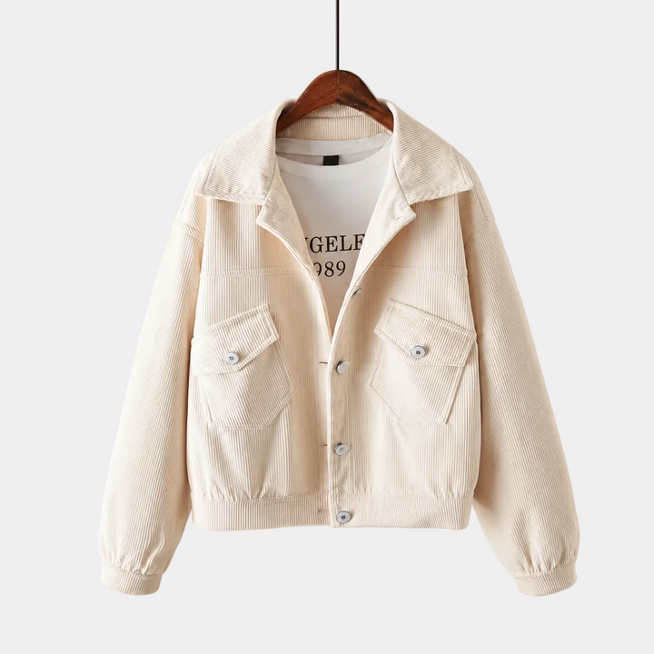 Rowan Women's Cropped Button-Up Corduroy Jacket