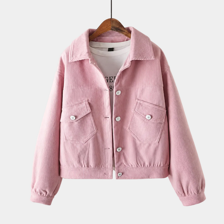 Rowan Women's Cropped Button-Up Corduroy Jacket