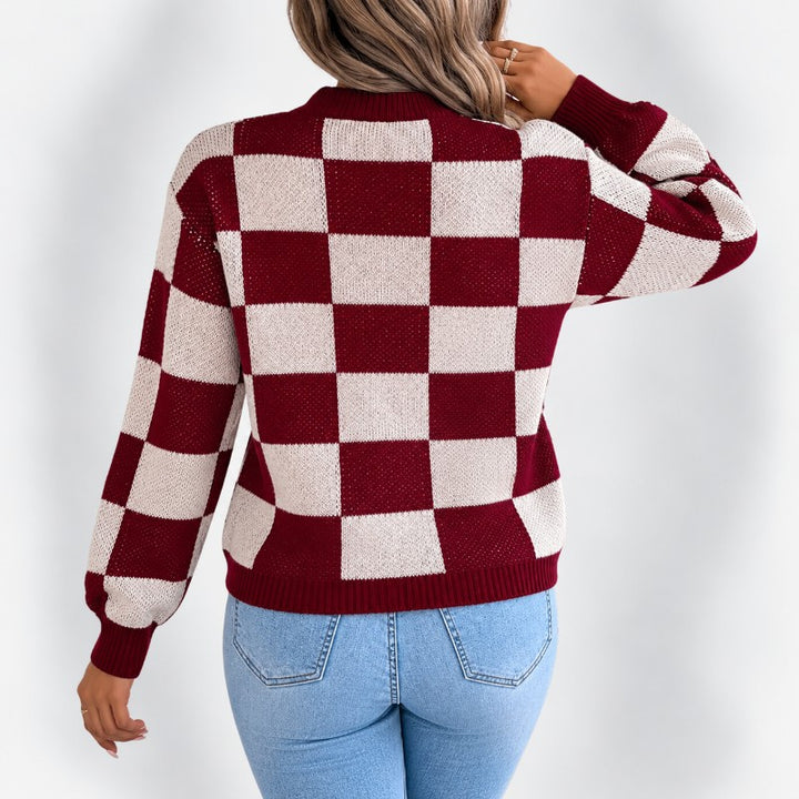 Harlyn Checkered Knit Sweater