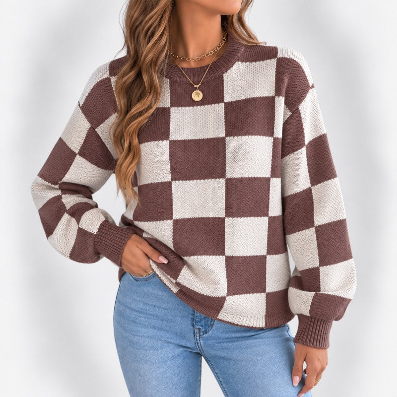 Harlyn Checkered Knit Sweater