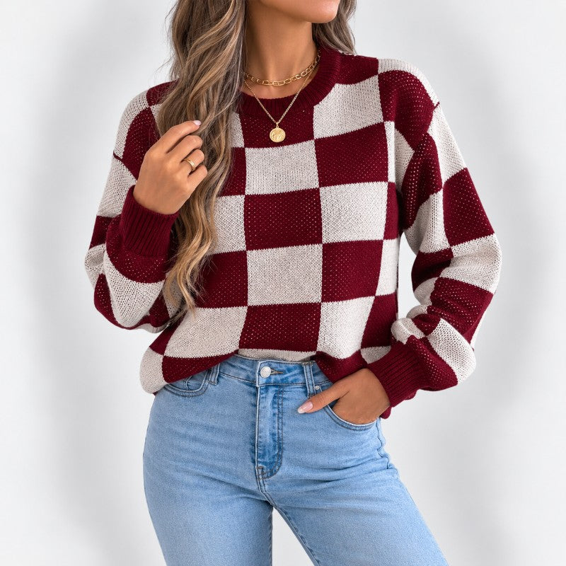 Harlyn Checkered Knit Sweater