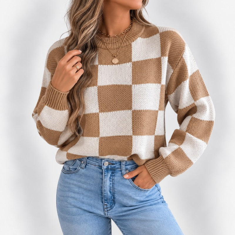 Harlyn Checkered Knit Sweater