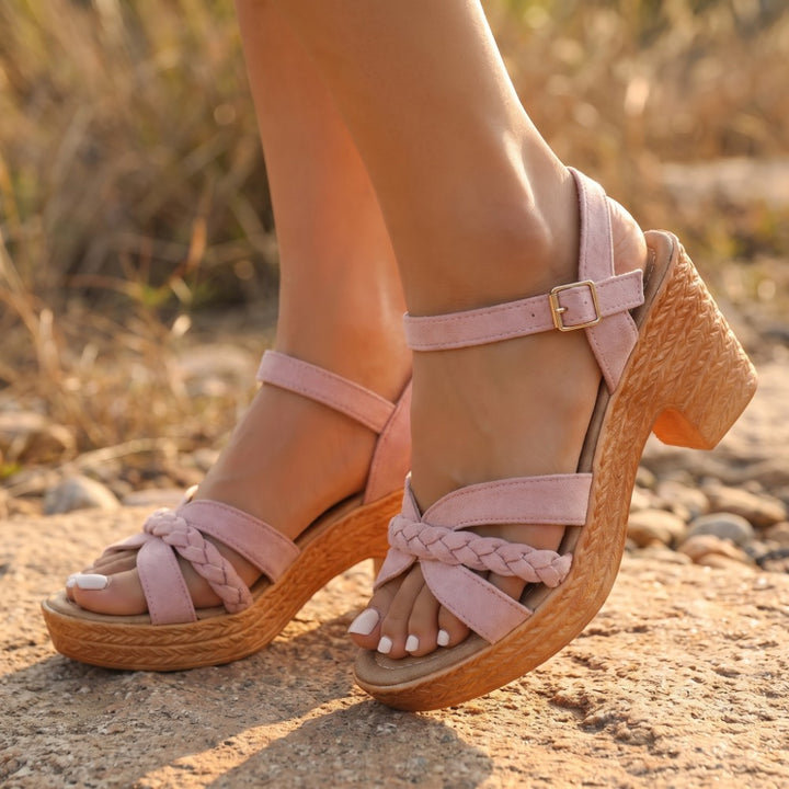 Corinth Women's Braided Leather Platform Sandals